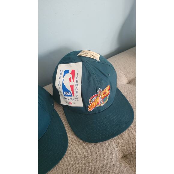 Vintage 90s New Era Seattle SuperSonics Hat Teal Snapback NWT Made in USA NBA... - Picture 15 of 16